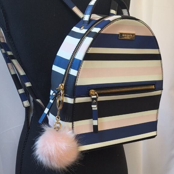Kate Spade Navy and Pink Striped Backpack main image 10